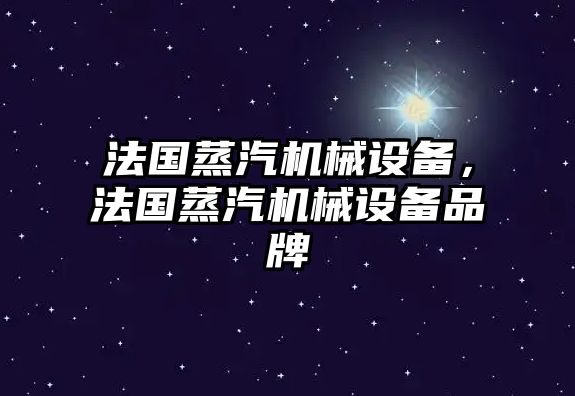 法國蒸汽機械設備，法國蒸汽機械設備品牌