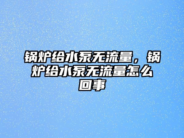 鍋爐給水泵無流量，鍋爐給水泵無流量怎么回事