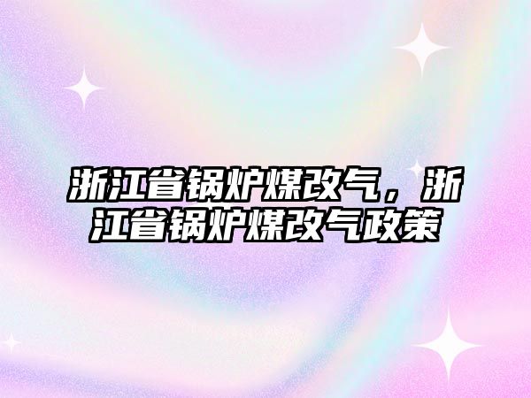 浙江省鍋爐煤改氣，浙江省鍋爐煤改氣政策