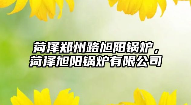 菏澤鄭州路旭陽(yáng)鍋爐，菏澤旭陽(yáng)鍋爐有限公司