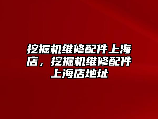 挖掘機維修配件上海店，挖掘機維修配件上海店地址