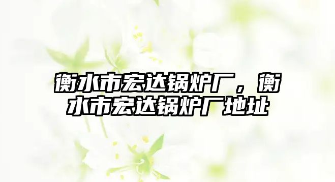 衡水市宏達鍋爐廠，衡水市宏達鍋爐廠地址