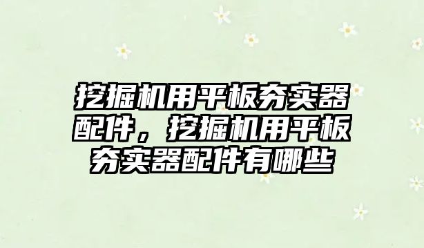 挖掘機用平板夯實器配件，挖掘機用平板夯實器配件有哪些