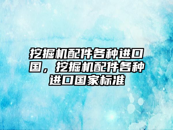 挖掘機配件各種進口國，挖掘機配件各種進口國家標準