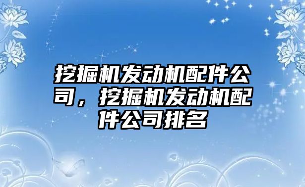 挖掘機發(fā)動機配件公司，挖掘機發(fā)動機配件公司排名