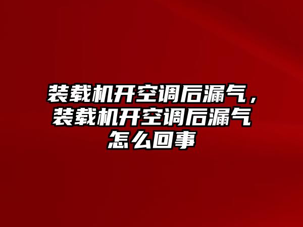 裝載機開空調(diào)后漏氣，裝載機開空調(diào)后漏氣怎么回事