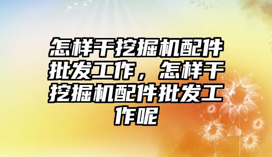 怎樣干挖掘機配件批發(fā)工作，怎樣干挖掘機配件批發(fā)工作呢