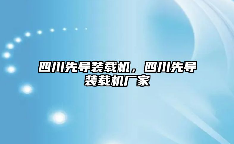 四川先導裝載機，四川先導裝載機廠家