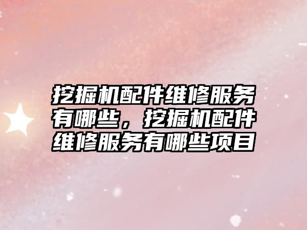 挖掘機配件維修服務(wù)有哪些，挖掘機配件維修服務(wù)有哪些項目