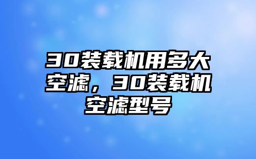 30裝載機(jī)用多大空濾，30裝載機(jī)空濾型號