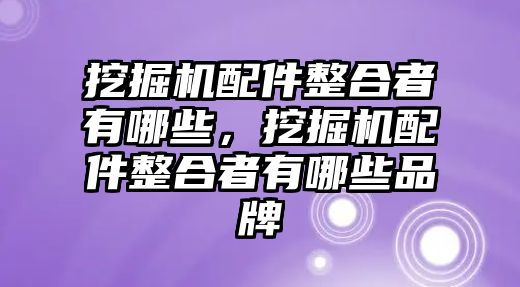 挖掘機(jī)配件整合者有哪些，挖掘機(jī)配件整合者有哪些品牌