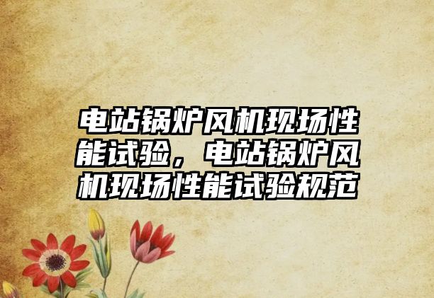 電站鍋爐風(fēng)機(jī)現(xiàn)場性能試驗(yàn)，電站鍋爐風(fēng)機(jī)現(xiàn)場性能試驗(yàn)規(guī)范