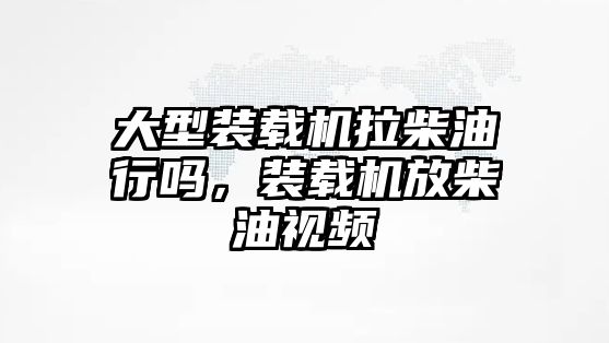 大型裝載機拉柴油行嗎，裝載機放柴油視頻