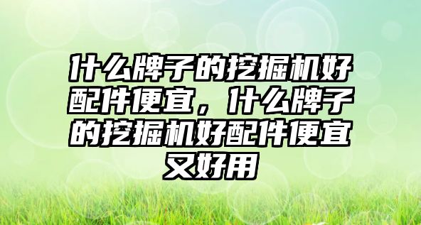 什么牌子的挖掘機好配件便宜，什么牌子的挖掘機好配件便宜又好用