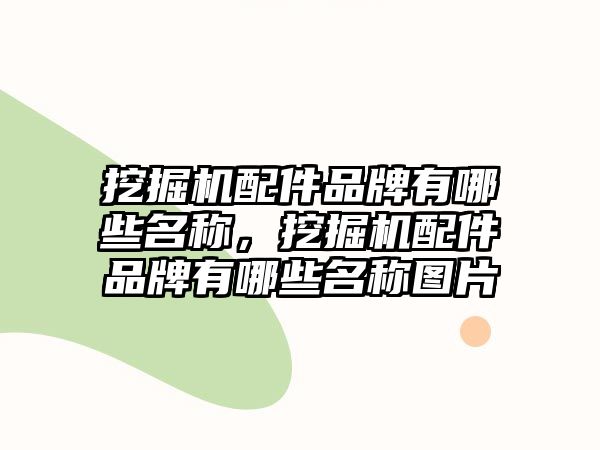 挖掘機配件品牌有哪些名稱，挖掘機配件品牌有哪些名稱圖片