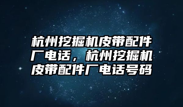 杭州挖掘機(jī)皮帶配件廠電話，杭州挖掘機(jī)皮帶配件廠電話號(hào)碼