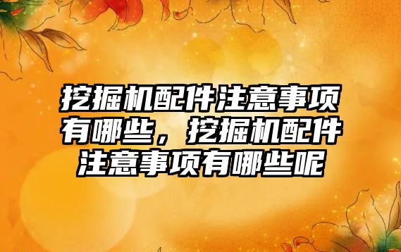 挖掘機配件注意事項有哪些，挖掘機配件注意事項有哪些呢