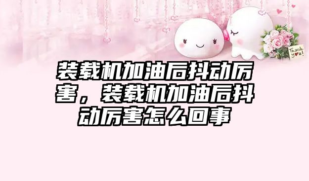 裝載機加油后抖動厲害，裝載機加油后抖動厲害怎么回事