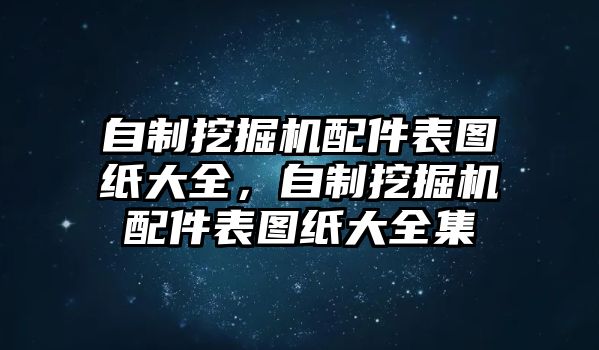 自制挖掘機(jī)配件表圖紙大全，自制挖掘機(jī)配件表圖紙大全集