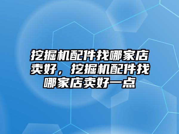 挖掘機配件找哪家店賣好，挖掘機配件找哪家店賣好一點