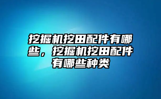 挖掘機(jī)挖田配件有哪些，挖掘機(jī)挖田配件有哪些種類