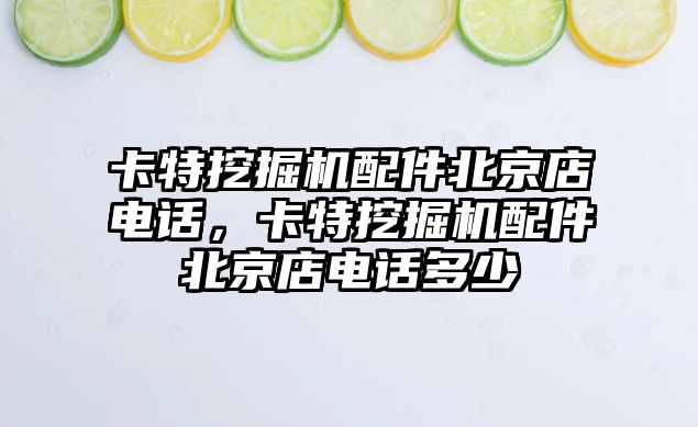 卡特挖掘機配件北京店電話，卡特挖掘機配件北京店電話多少