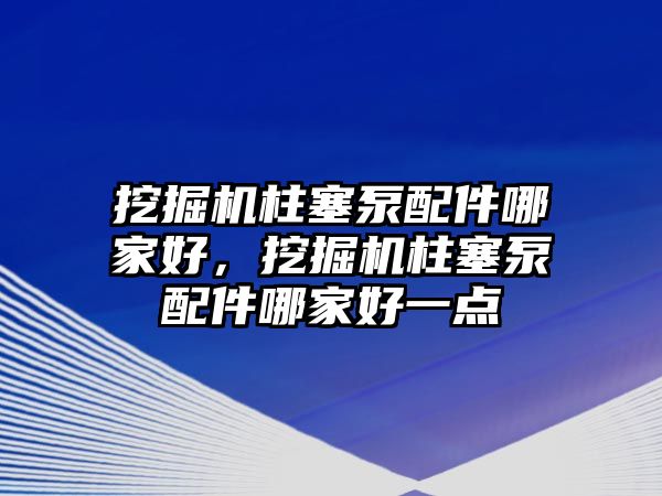 挖掘機柱塞泵配件哪家好，挖掘機柱塞泵配件哪家好一點