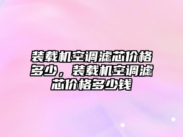 裝載機(jī)空調(diào)濾芯價(jià)格多少，裝載機(jī)空調(diào)濾芯價(jià)格多少錢