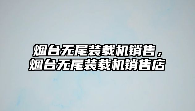 煙臺(tái)無(wú)尾裝載機(jī)銷售，煙臺(tái)無(wú)尾裝載機(jī)銷售店