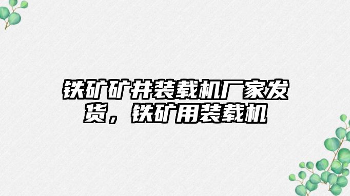 鐵礦礦井裝載機(jī)廠家發(fā)貨，鐵礦用裝載機(jī)