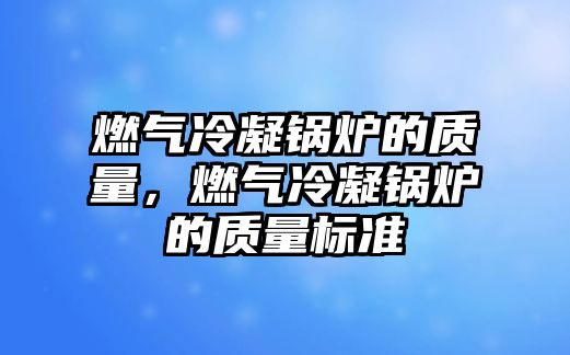 燃?xì)饫淠仩t的質(zhì)量，燃?xì)饫淠仩t的質(zhì)量標(biāo)準(zhǔn)