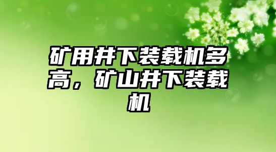 礦用井下裝載機多高，礦山井下裝載機