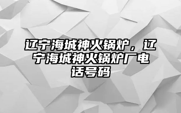 遼寧海城神火鍋爐，遼寧海城神火鍋爐廠電話號(hào)碼