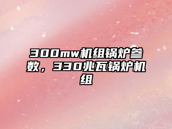 300mw機組鍋爐參數，330兆瓦鍋爐機組