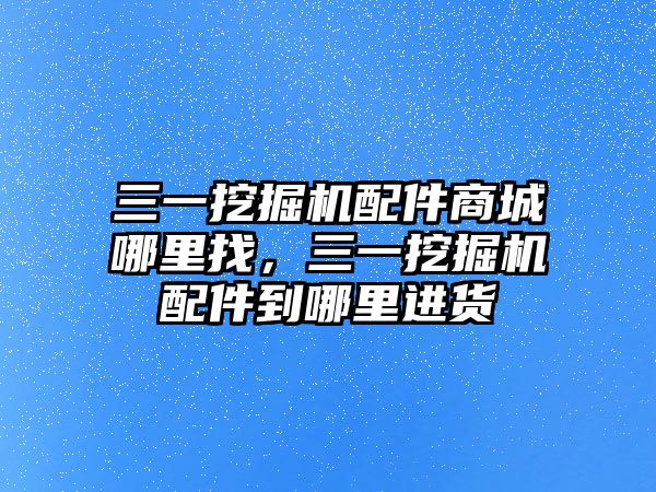 三一挖掘機配件商城哪里找，三一挖掘機配件到哪里進貨