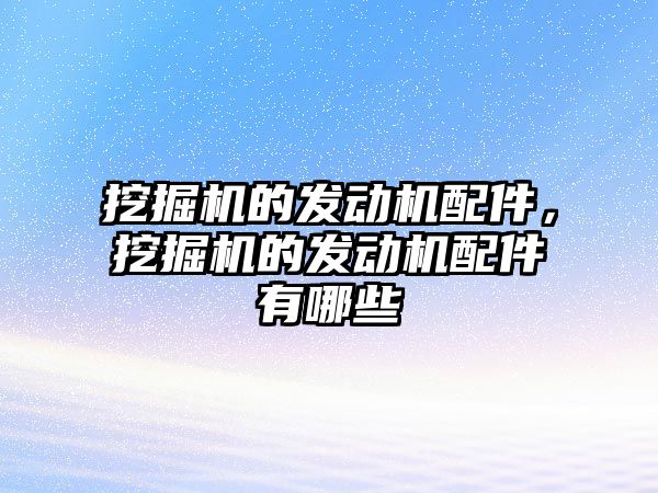 挖掘機的發(fā)動機配件，挖掘機的發(fā)動機配件有哪些