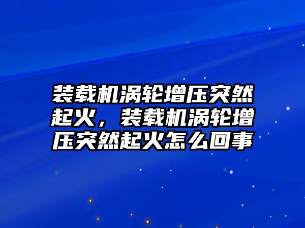 裝載機(jī)渦輪增壓突然起火，裝載機(jī)渦輪增壓突然起火怎么回事