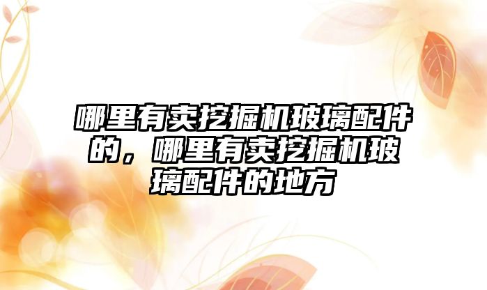 哪里有賣挖掘機玻璃配件的，哪里有賣挖掘機玻璃配件的地方