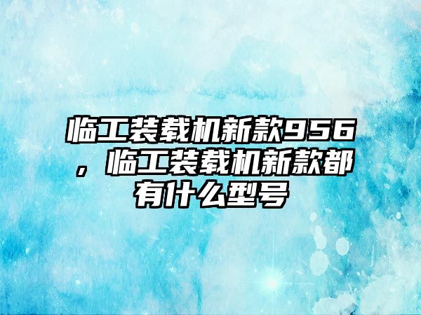 臨工裝載機(jī)新款956，臨工裝載機(jī)新款都有什么型號(hào)