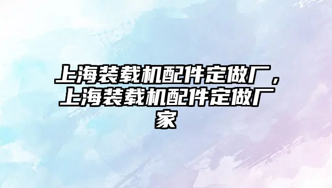 上海裝載機配件定做廠，上海裝載機配件定做廠家