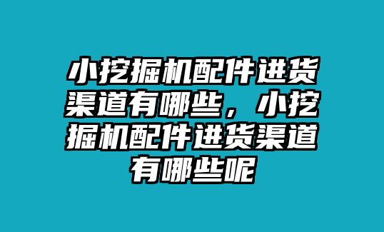 小挖掘機配件進貨渠道有哪些，小挖掘機配件進貨渠道有哪些呢