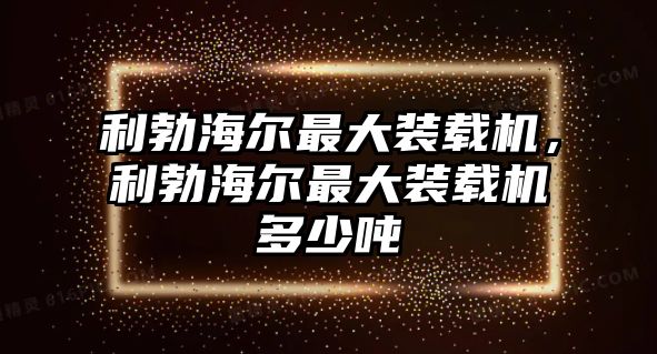 利勃海爾最大裝載機(jī)，利勃海爾最大裝載機(jī)多少噸