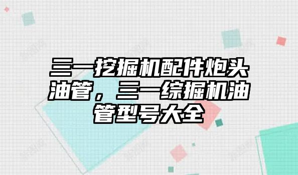 三一挖掘機(jī)配件炮頭油管，三一綜掘機(jī)油管型號大全