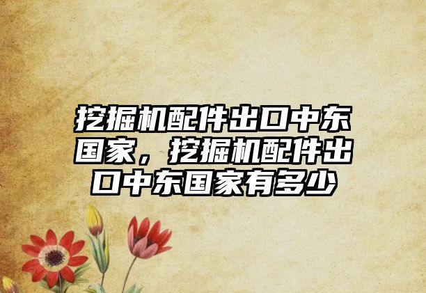 挖掘機配件出口中東國家，挖掘機配件出口中東國家有多少