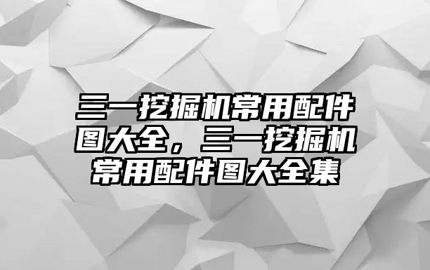 三一挖掘機(jī)常用配件圖大全，三一挖掘機(jī)常用配件圖大全集