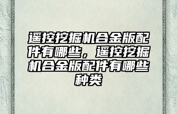 遙控挖掘機合金版配件有哪些，遙控挖掘機合金版配件有哪些種類