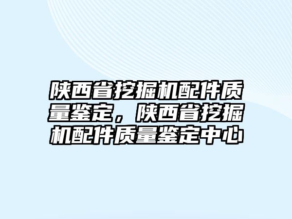 陜西省挖掘機配件質量鑒定，陜西省挖掘機配件質量鑒定中心