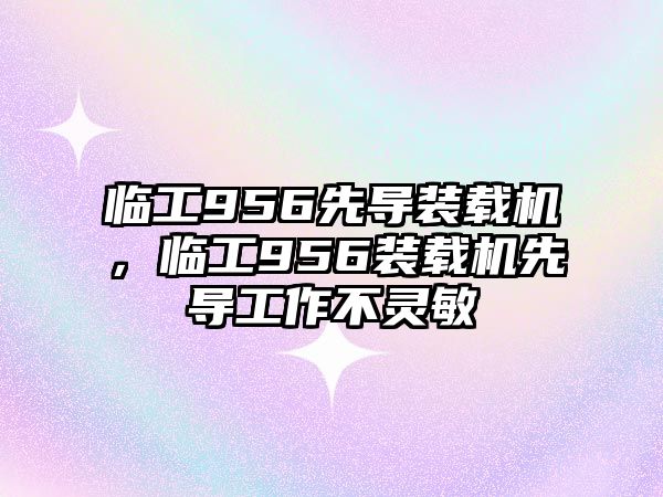 臨工956先導(dǎo)裝載機，臨工956裝載機先導(dǎo)工作不靈敏