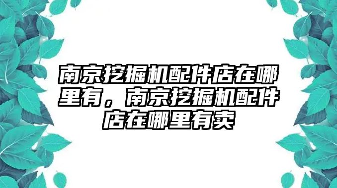 南京挖掘機配件店在哪里有，南京挖掘機配件店在哪里有賣