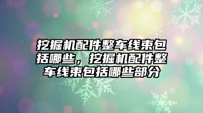 挖掘機(jī)配件整車線束包括哪些，挖掘機(jī)配件整車線束包括哪些部分